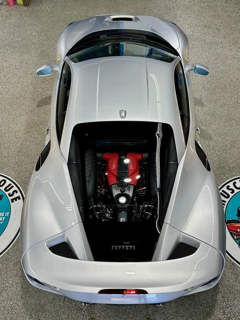 silver ferrari back